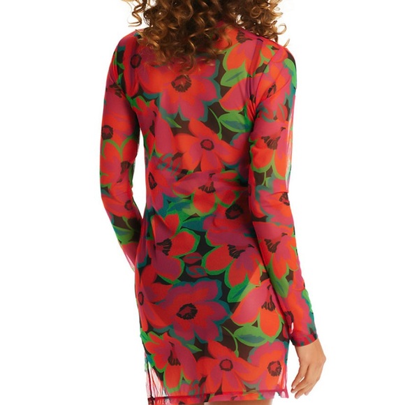 Sanctuary Women's Savage Gardener Mock-Neck Dress Swim Cover-Up Size Medium - Picture 13 of 13